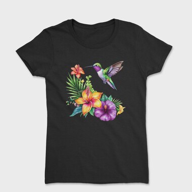 Hummingbird Flowers Sublimation, Tricou Femei