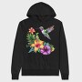 Hummingbird Flowers Sublimation, Hanorac Oversize Barbati (Unisex)