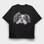 Japanese Chin Lover, Tricou Oversize Barbati (Unisex)