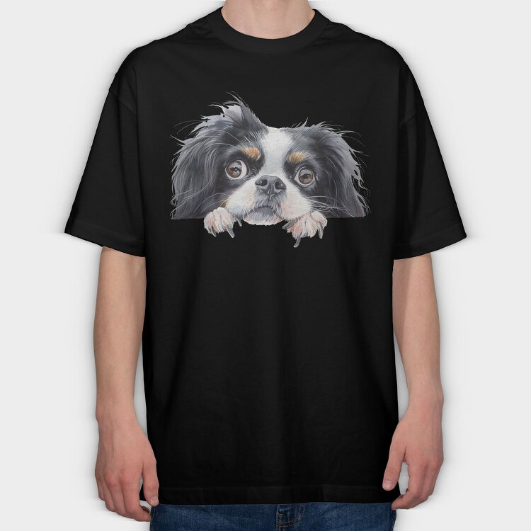 Japanese Chin Lover, Tricou Oversize Barbati (Unisex)