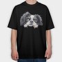 Japanese Chin Lover, Tricou Oversize Barbati (Unisex)