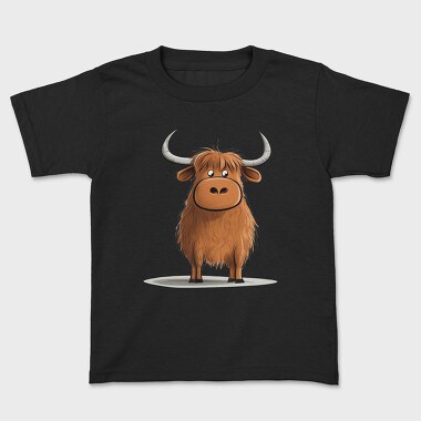 Highland Cow Cartoon, Tricou Copii