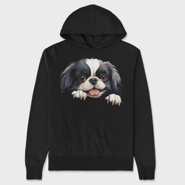 Japanese Chin Peeking, Hanorac Oversize Barbati (Unisex)
