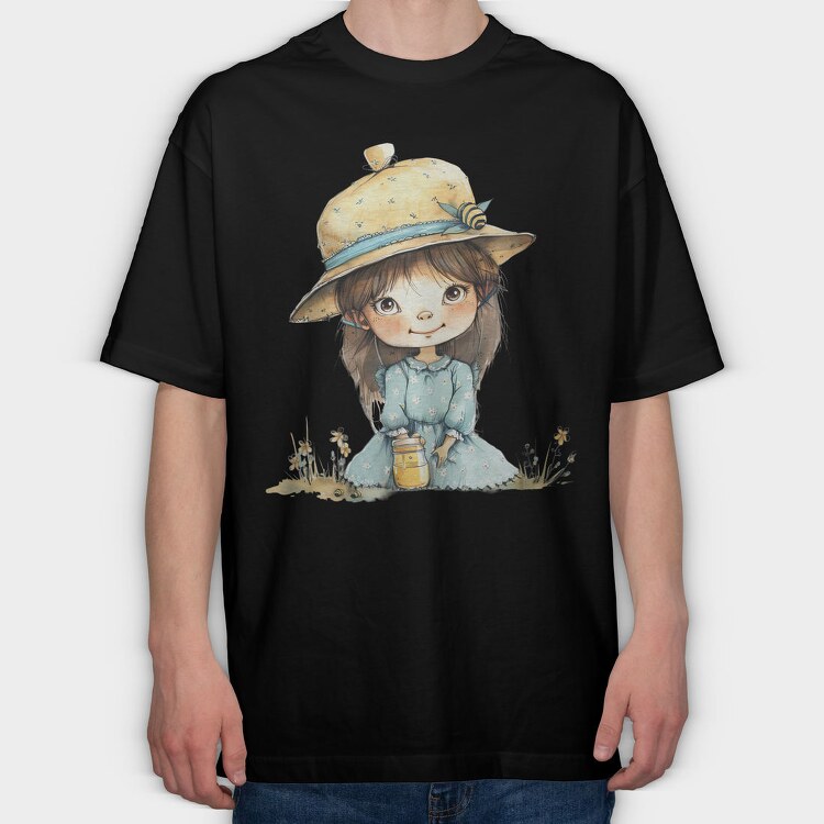 Honey Bee Girl, Tricou Oversize Barbati (Unisex)