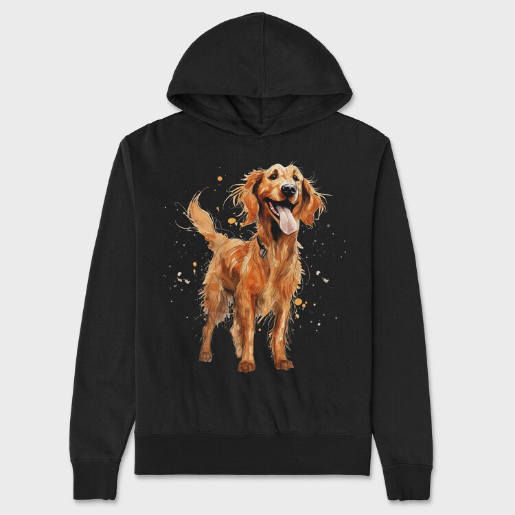 Irish Setter Illustration, Hanorac Oversize Barbati (Unisex)