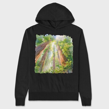 Trees Sunlight Forest, Hanorac Oversize Barbati (Unisex)