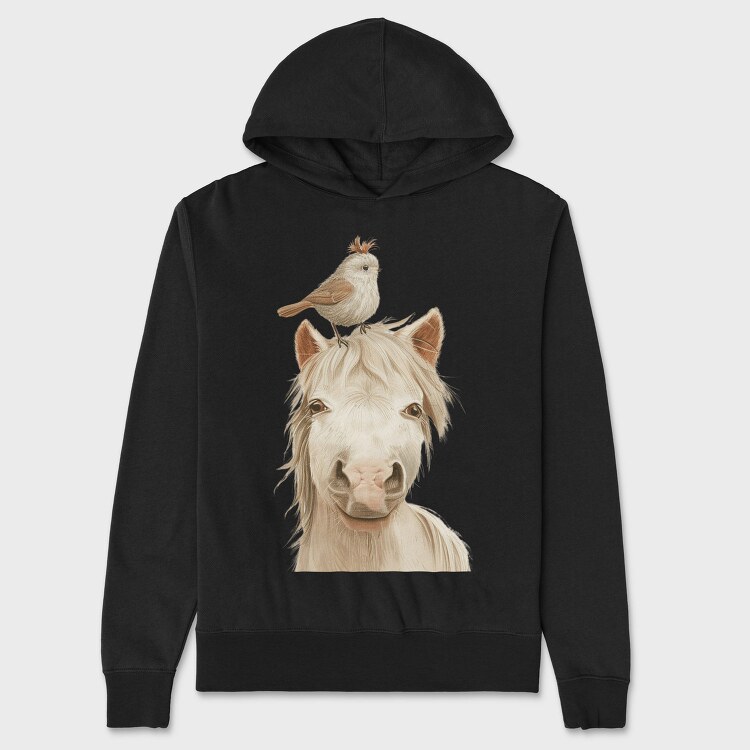Horse Bird Stack, Hanorac Oversize Barbati (Unisex)