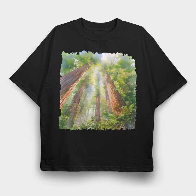 Trees Sunlight Forest, Tricou Oversize Barbati (Unisex)