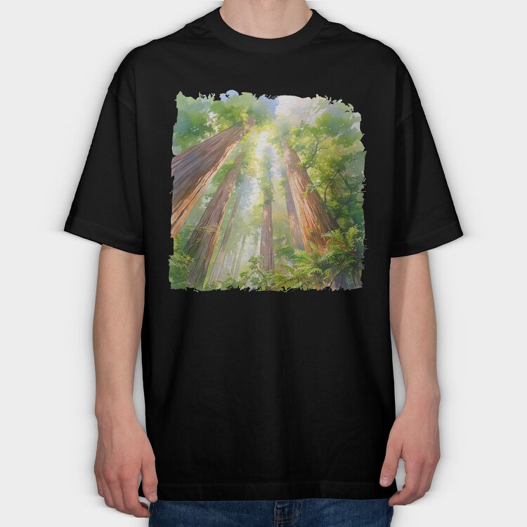Trees Sunlight Forest, Tricou Oversize Barbati (Unisex)