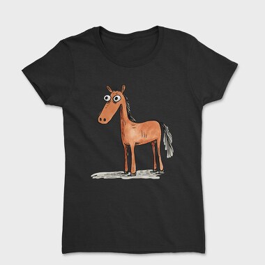Horse Cartoon Minimalist, Tricou Femei