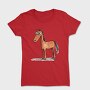 Horse Cartoon Minimalist, Tricou Femei