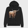 Highland Cow Long Horns, Hanorac Oversize Barbati (Unisex)