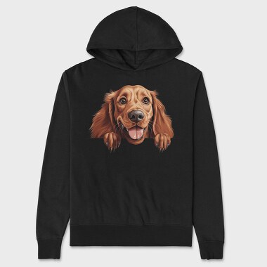 Irish Setter Peeking, Hanorac Oversize Barbati (Unisex)