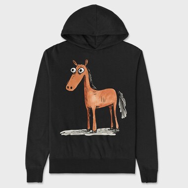 Horse Cartoon Minimalist, Hanorac Oversize Barbati (Unisex)