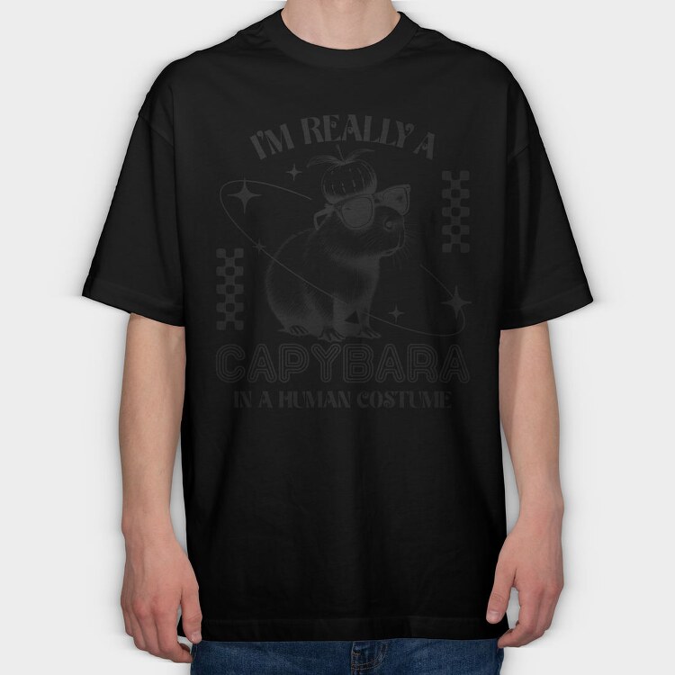 I Am Really A Capybara, Tricou Oversize Barbati (Unisex)