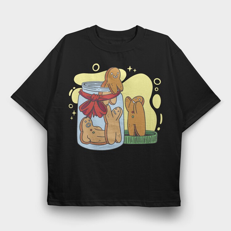 Ginger Cookie Escape Jar, Tricou Oversize Barbati (Unisex)