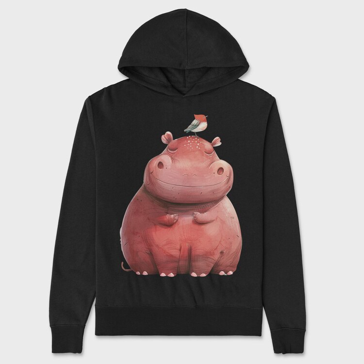 Hippo Bird Sit, Hanorac Oversize Barbati (Unisex)