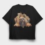 Yorkshire Peeking Face, Tricou Oversize Barbati (Unisex)