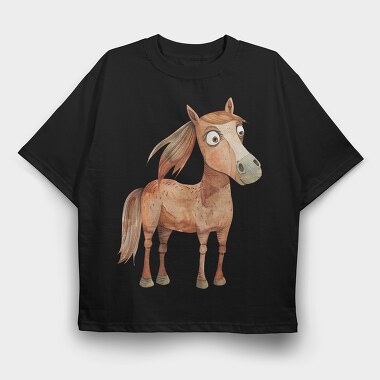 Horse Illustration Art, Tricou Oversize Barbati (Unisex)