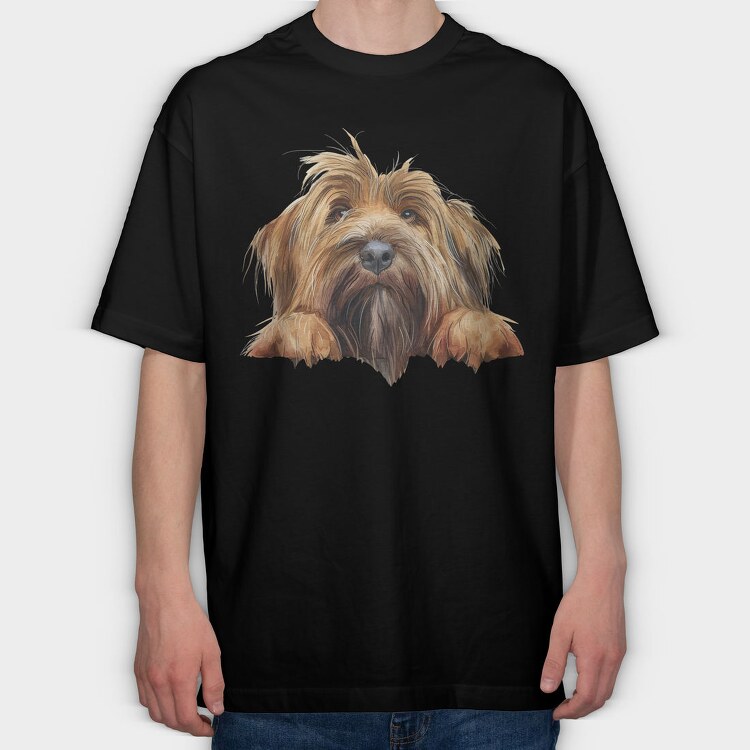Yorkshire Peeking Face, Tricou Oversize Barbati (Unisex)