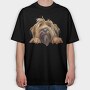 Yorkshire Peeking Face, Tricou Oversize Barbati (Unisex)