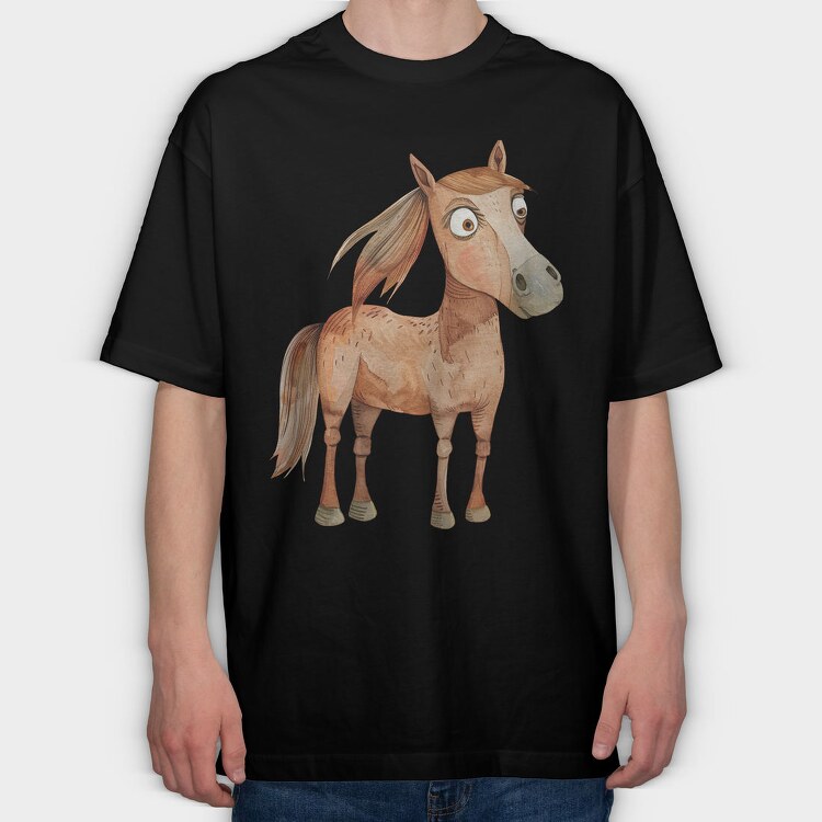 Horse Illustration Art, Tricou Oversize Barbati (Unisex)