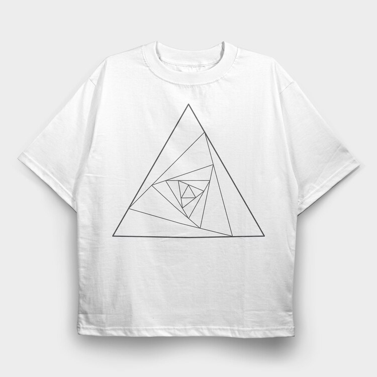 Geometric Triangle, Tricou Oversize Barbati (Unisex)