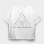Geometric Triangle, Tricou Oversize Barbati (Unisex)
