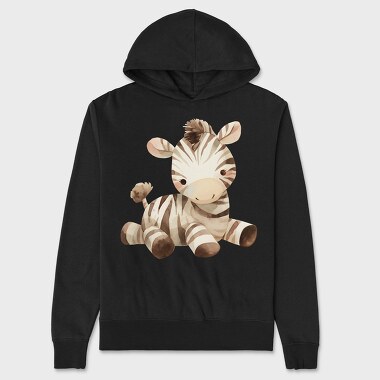 Zebra Watercolor Art, Hanorac Oversize Barbati (Unisex)