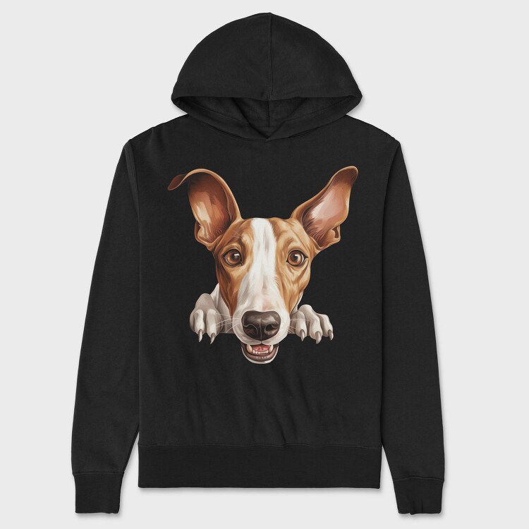 Ibizan Hound Peeking, Hanorac Oversize Barbati (Unisex)