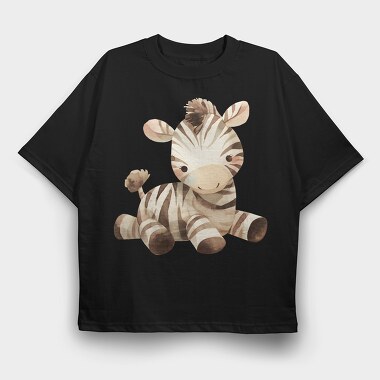 Zebra Watercolor Art, Tricou Oversize Barbati (Unisex)