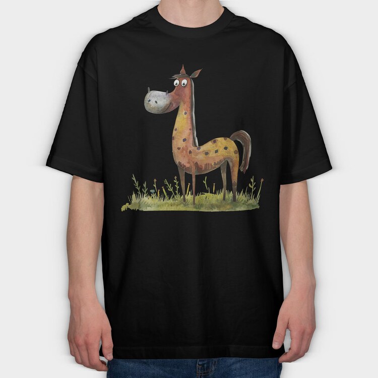 Horse Polka Dots, Tricou Oversize Barbati (Unisex)