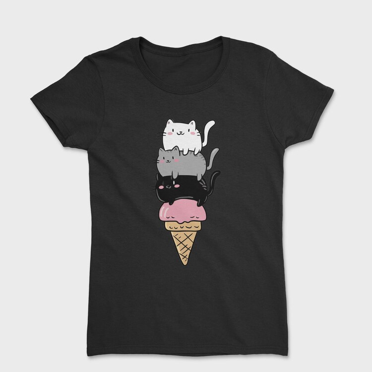 Ice Cream Cats Sublimation, Tricou Femei