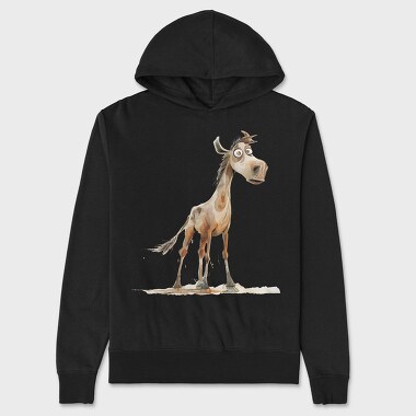 Horse Sad Face, Hanorac Oversize Barbati (Unisex)