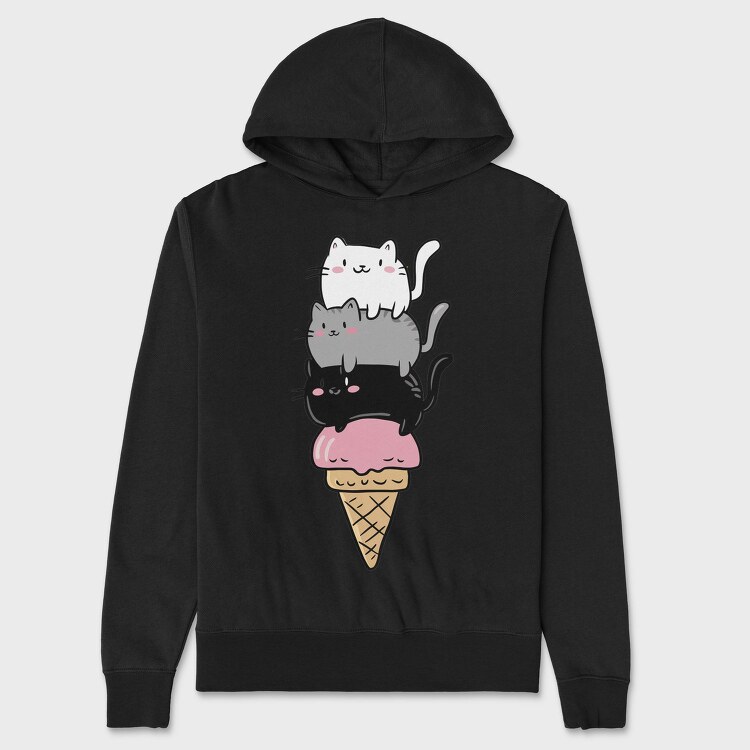 Ice Cream Cats Sublimation, Hanorac Oversize Barbati (Unisex)