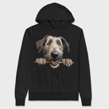 Irish Wolfhound Peeking, Hanorac Oversize Barbati (Unisex)
