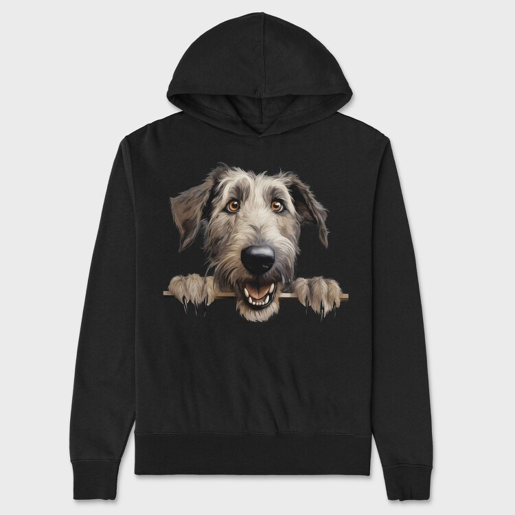 Irish Wolfhound Peeking, Hanorac Oversize Barbati (Unisex)