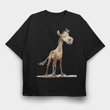 Horse Sad Face, Tricou Oversize Barbati (Unisex)