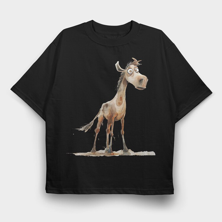 Horse Sad Face, Tricou Oversize Barbati (Unisex)