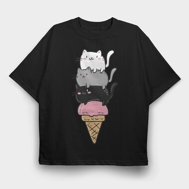 Ice Cream Cats Sublimation, Tricou Oversize Barbati (Unisex)