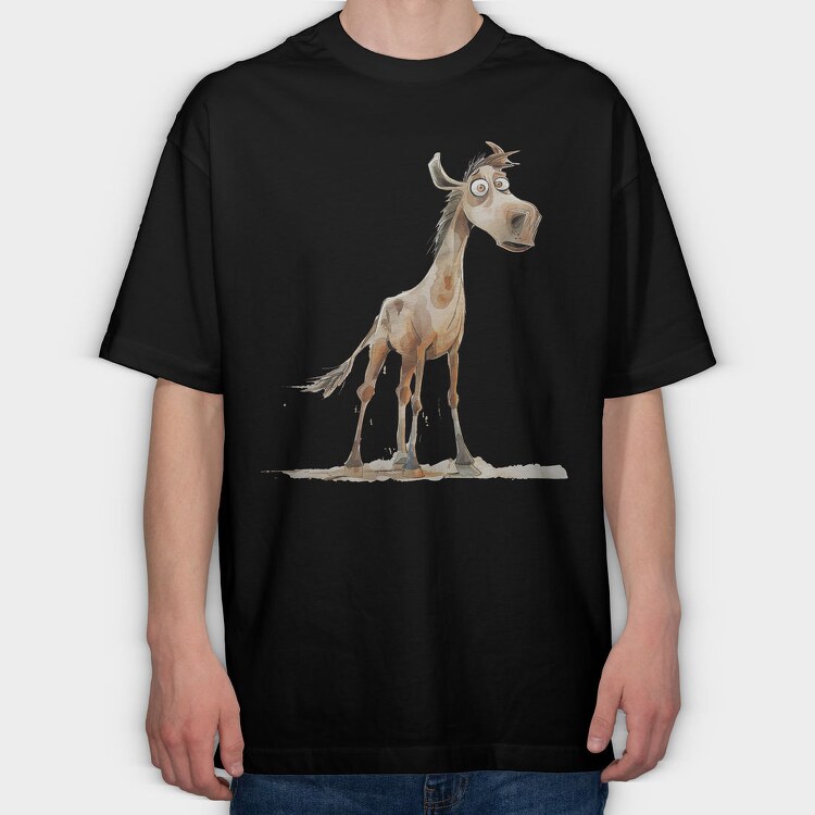Horse Sad Face, Tricou Oversize Barbati (Unisex)