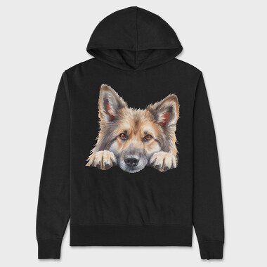 Icelandic Sheepdog Face, Hanorac Oversize Barbati (Unisex)