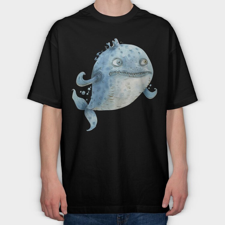 Bubble Fish Tail, Tricou Oversize Barbati (Unisex)