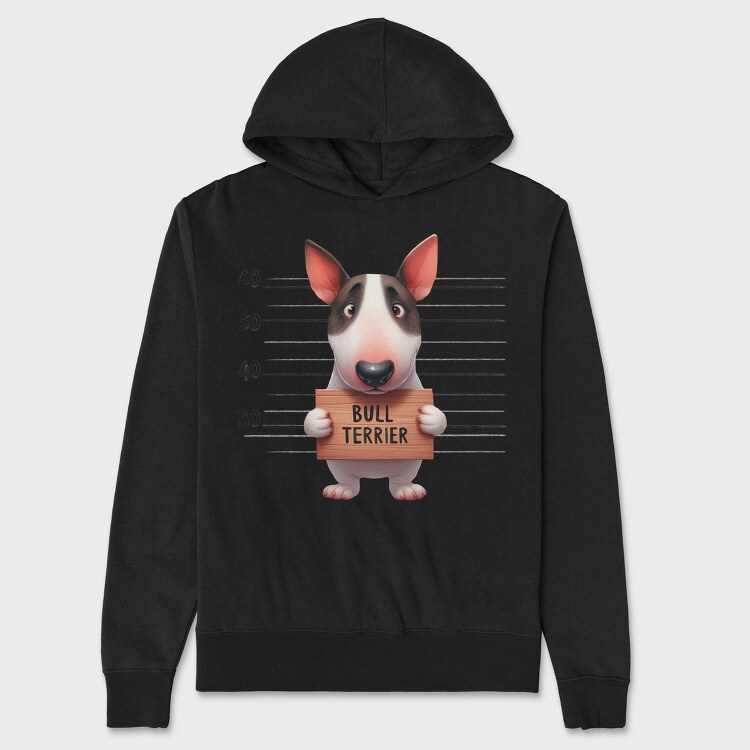 Bull Terrier Mugshot, Hanorac Oversize Barbati (Unisex)
