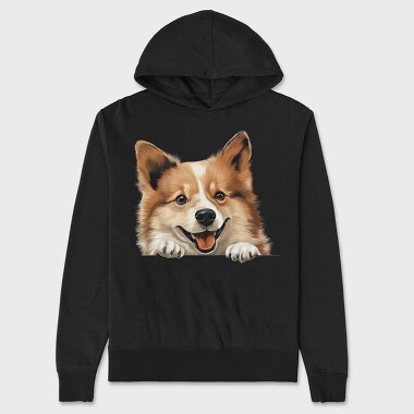 Icelandic Sheepdog Peeking, Hanorac Oversize Barbati (Unisex)