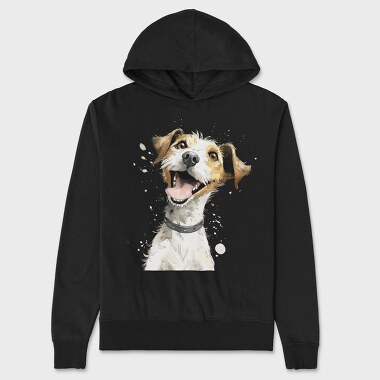 Jack Russel Illustration, Hanorac Oversize Barbati (Unisex)