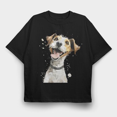 Jack Russel Illustration, Tricou Oversize Barbati (Unisex)