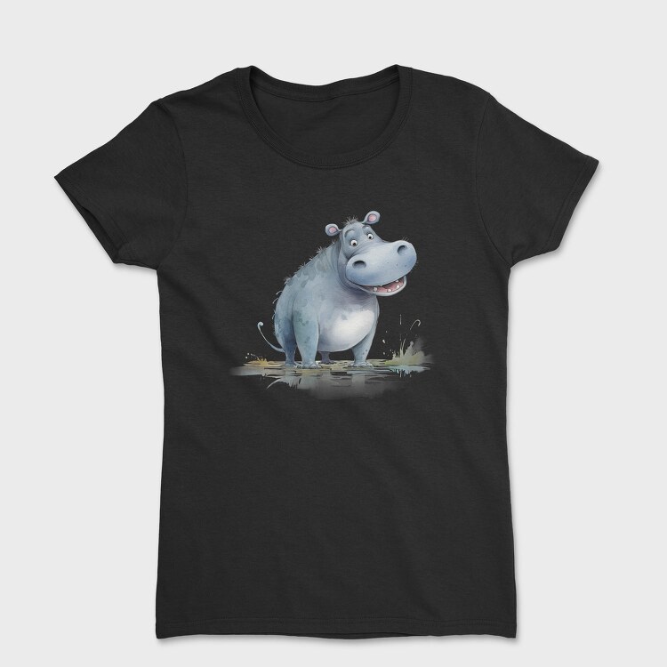 Hippo Smiling Face, Tricou Femei