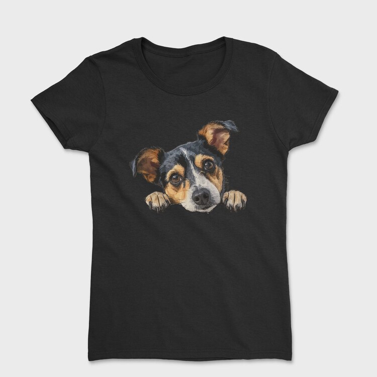 Jack Russel Terrier Peeking Face, Tricou Femei