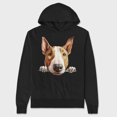 Bull Terrier Peeking, Hanorac Oversize Barbati (Unisex)